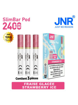 Cartouche Strawberry Ice / 3pcs 2400 PUFFS - SLIMBAR JNR Boite