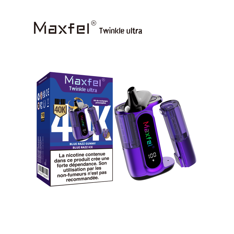 Blue Razz Gummy + Blue Razz Ice 40K - Twinkle Ultra Maxfel