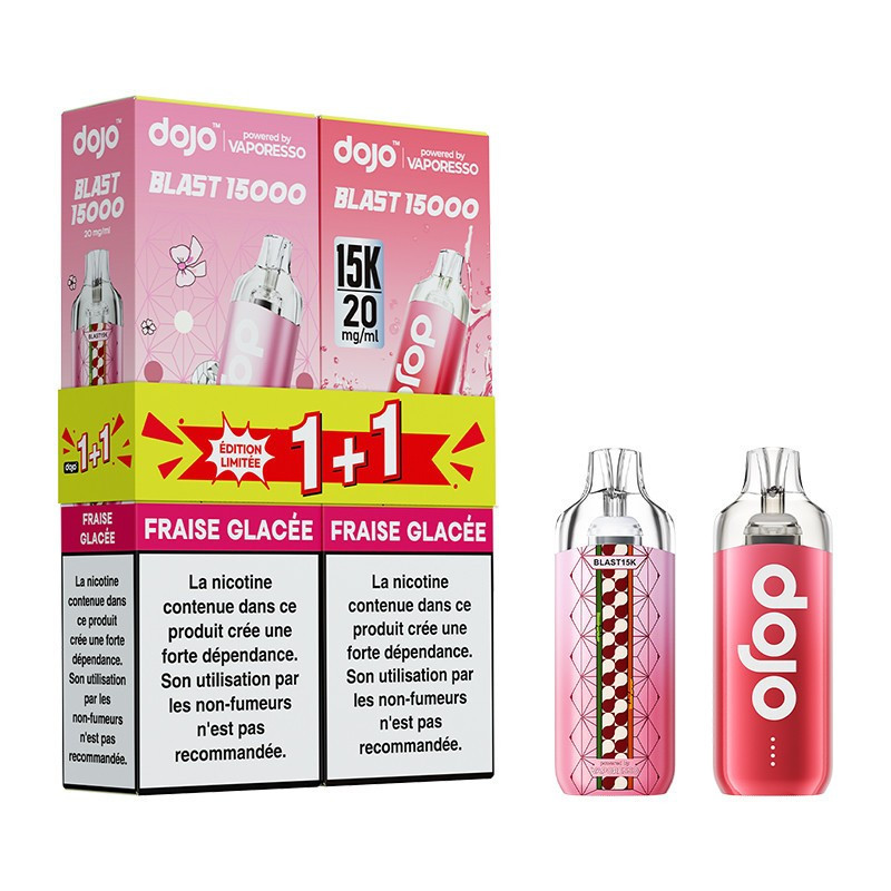 VAPORESSO Bundle 1+1 Kit Fraise Glacée - Dojo Blast 15K Limited…