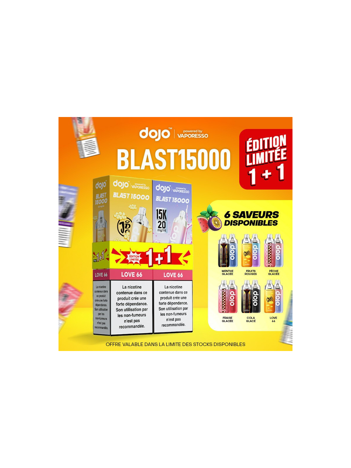 VAPORESSO Bundle 1+1 Kit Menthe Glacée - Dojo Blast 15K Limited…