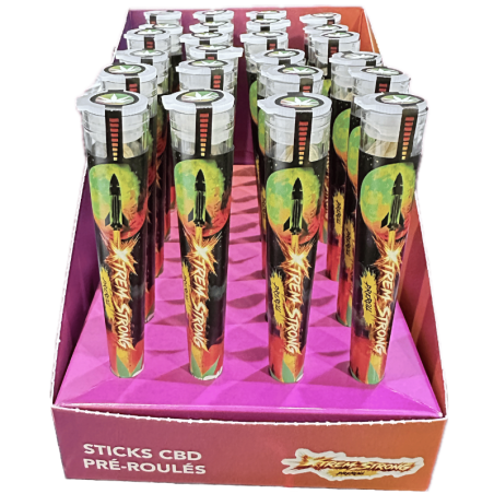 DISPLAY PRE-ROLL XTREM STRONG / 24 PCS - SUNSET CBD HEMPLAB