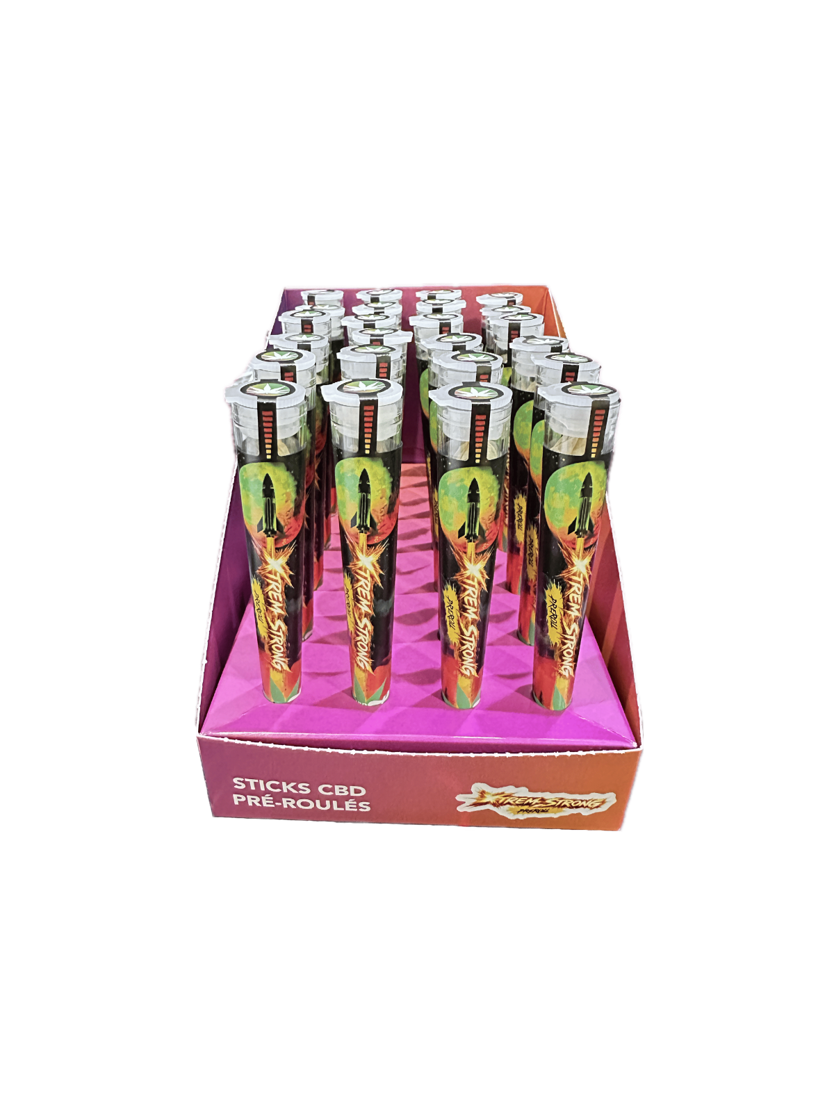 DISPLAY PRE-ROLL XTREM STRONG / 24 PCS - SUNSET CBD HEMPLAB