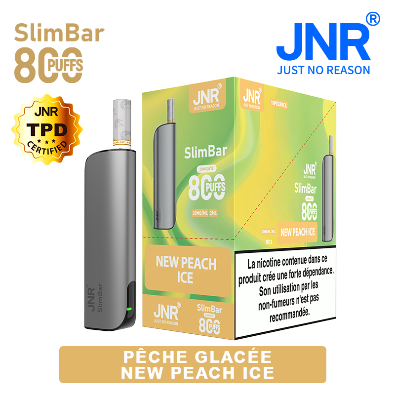 New Peach Ice 800 PUFFS - SlimBar JNR boite de regroupement