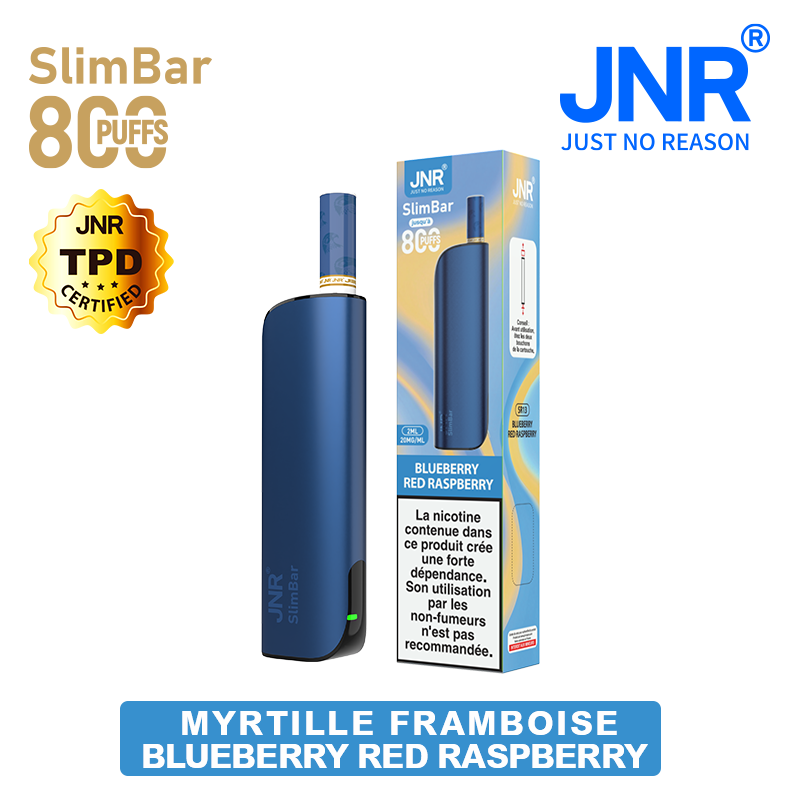 Blueberry Red Raspberry 800 PUFFS - SlimBar JNR Boite