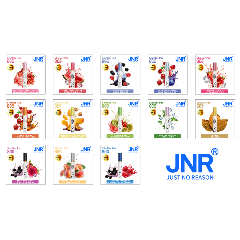Cartes des 13 saveurs 2400 PUFFS - SLIMBAR JNR