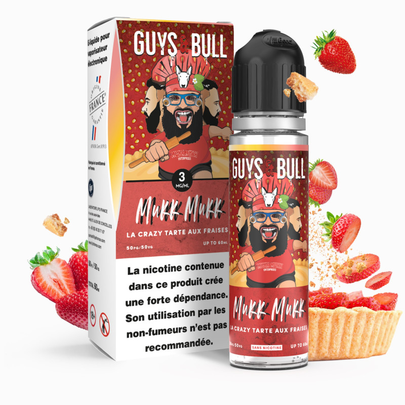 E LIQUIDE GUYS AND BULL LA CRAZY TARTE AUX FRAISES MUKK MUKK 50ML - LIPSVAPE--alavape.com