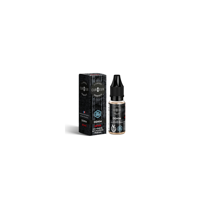 E LIQUIDE ESSENTIELLE DENIM 10ML SEL DE NICOTINE - CURIEUX--alavape.com