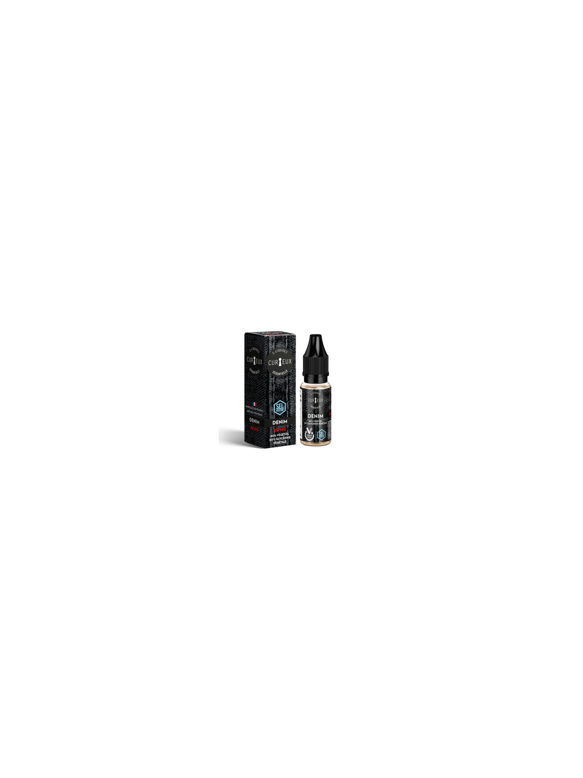E LIQUIDE ESSENTIELLE DENIM 10ML SEL DE NICOTINE - CURIEUX--alavape.com