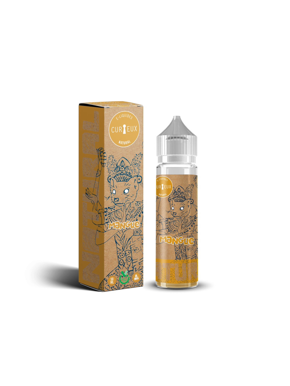E LIQUIDE NATURAL MANGUE 50ML - CURIEUX--alavape.com