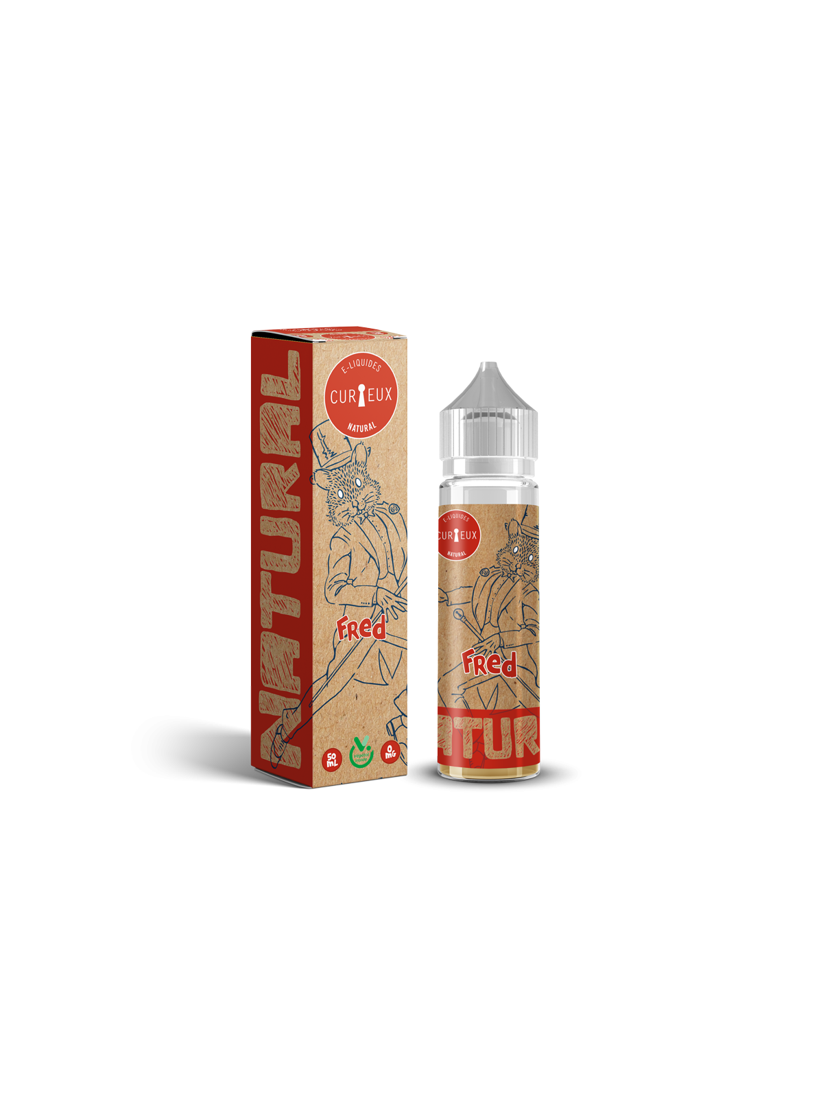 E LIQUIDE NATURAL FRED 50ML - CURIEUX--alavape.com