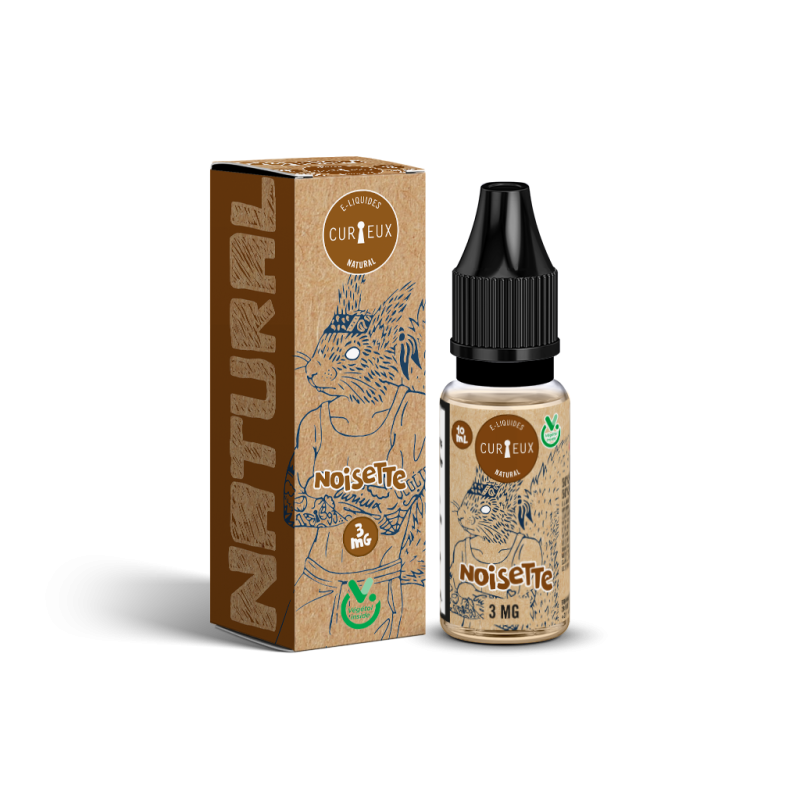 E LIQUIDE NATURAL NOISETTE 10ML - CURIEUX--alavape.com