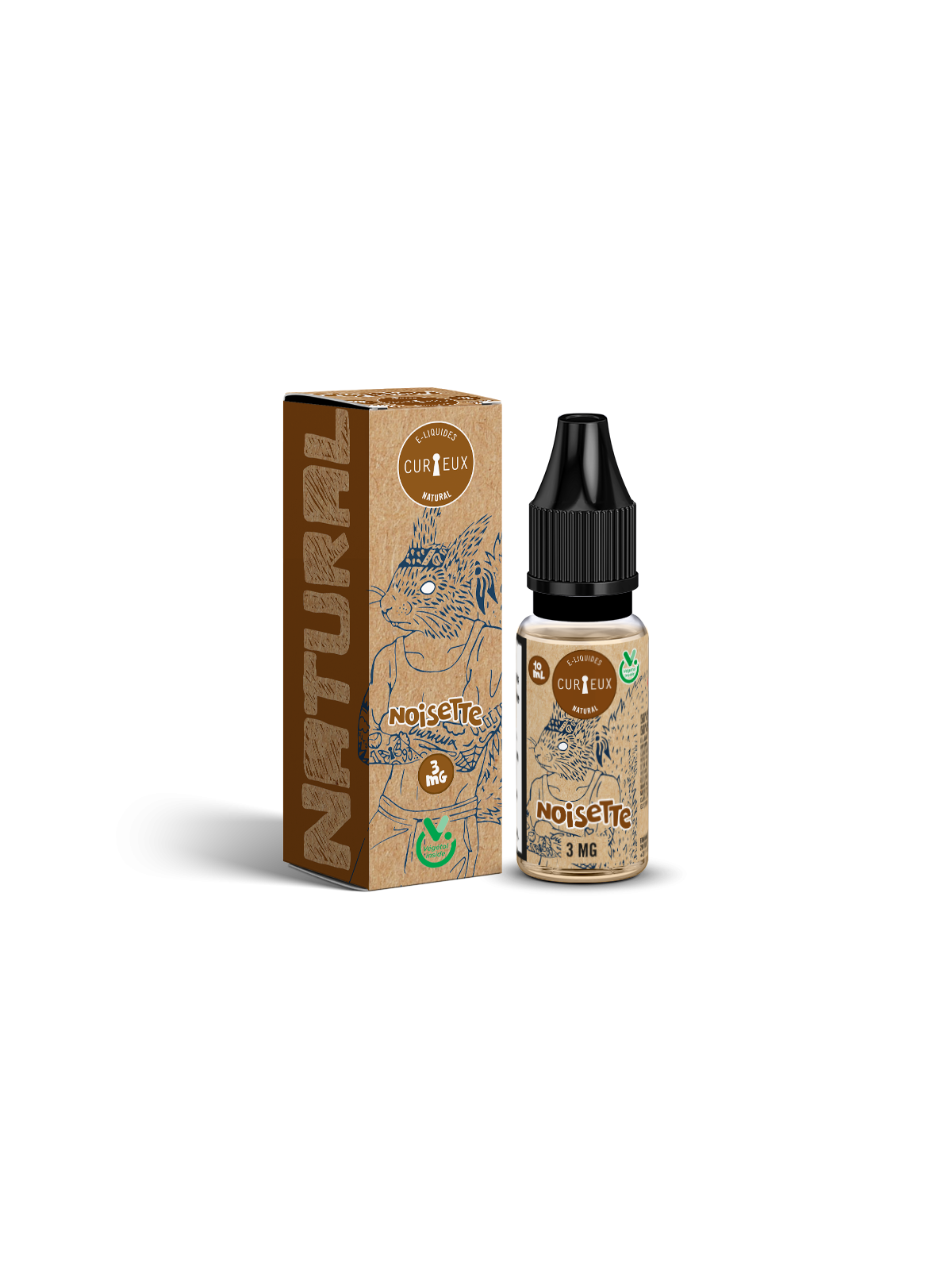 E LIQUIDE NATURAL NOISETTE 10ML - CURIEUX--alavape.com