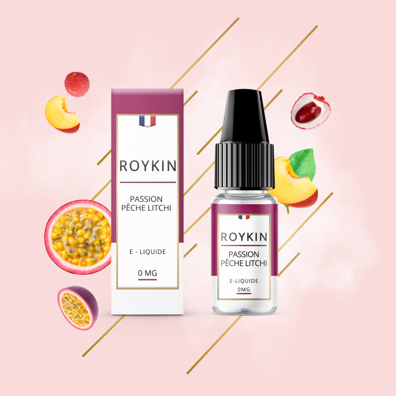E LIQUIDE ROYKIN PASSION PÊCHE LITCHI 10ML - LEVEST--alavape.com