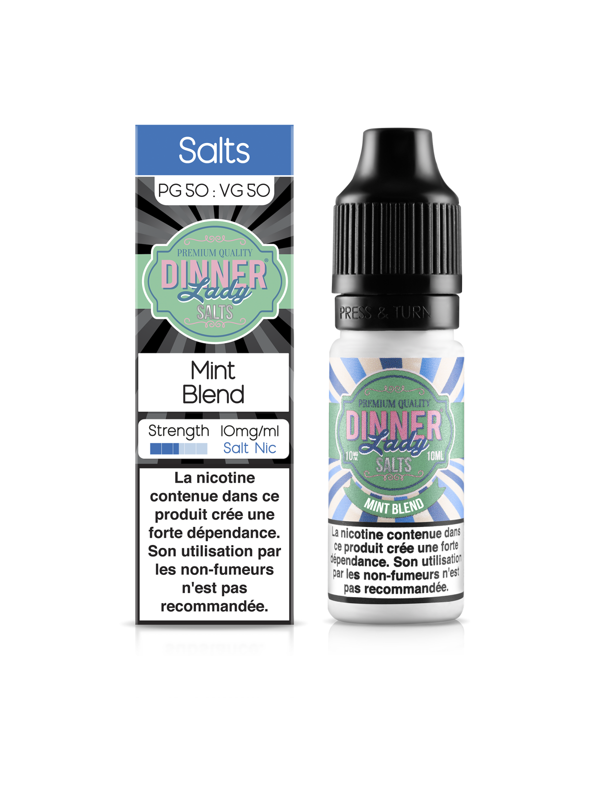 E LIQUIDE MINT BLEND 10ML SEL DE NICOTINE - DINNER LADY--alavape.com