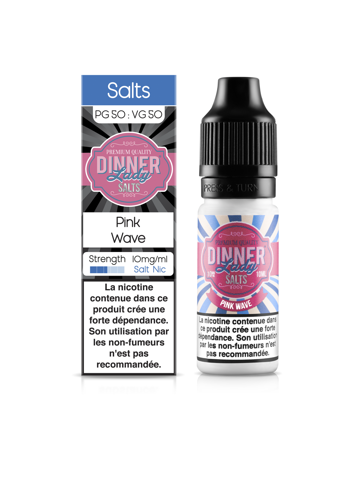 E LIQUIDE PINK WAVE 10ML SEL DE NICOTINE - DINNER LADY--alavape.com