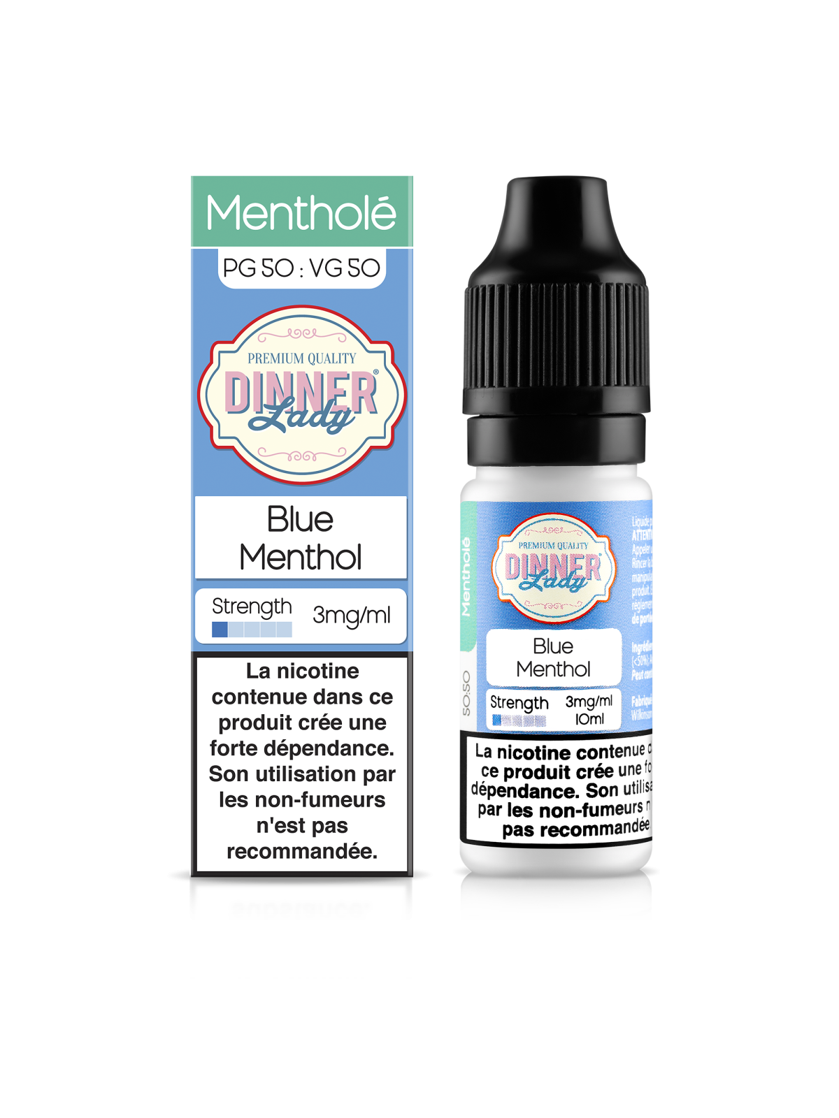 E LIQUIDE BLUE MENTHOL 10ML - DINNER LADY--alavape.com