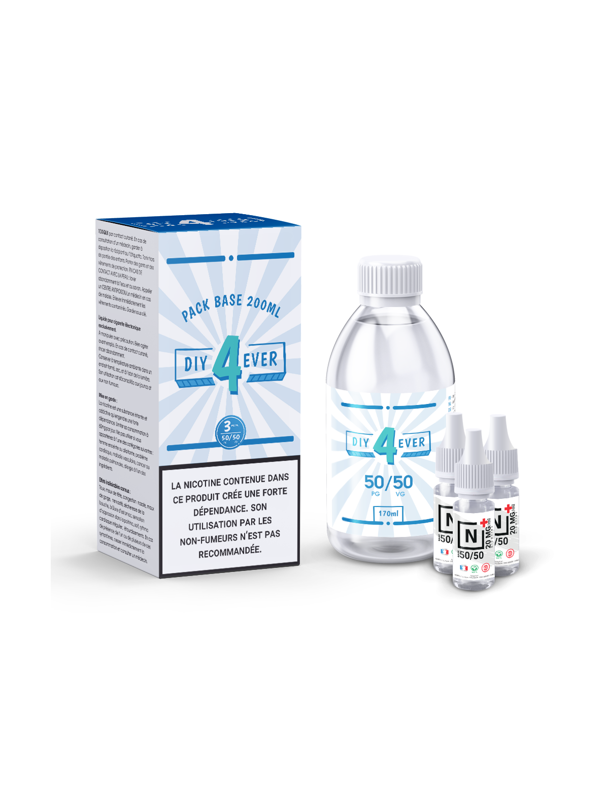 PACK 200ML BASE 3MG - DIY4EVER-DIY - Do It Yourself-alavape.com